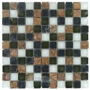  1 x 1 stone & glass mosaic tile in portland arbor