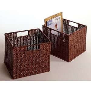    Small Wicker Basket Set by Winsome Wood   Set of 2