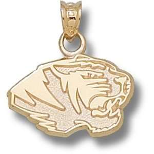  University of Missouri New Tiger Head 7/16 Pendant (Gold 