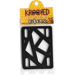  Krooked Black Skateboard Riser Pads   1/4 Sports 