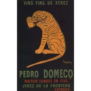  WINE TIGER VINS PEDRO DOMECO SPANISH SPAIN VINTAGE POSTER 
