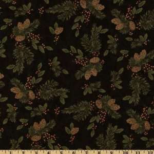   Botanical Pine Cone Navy Fabric By The Yard Arts, Crafts & Sewing