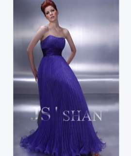 JSSHAN Purple Strapless Formal Prom Party Evening Dress  