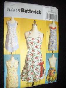 Vintage Aprons New Butterick 4945 Pattern Sizes 8 18 031664413301 
