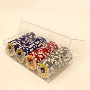 New Poker Chip Storage Box W/ Lid Holds 100 Chips Sturdy Clear Plastic 