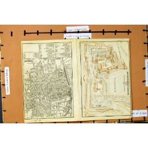  MAP 1893 STREET PLAN DARMSTADT HEIDELBERG SCHLOSS