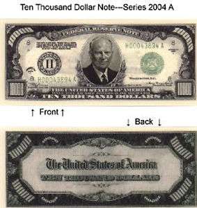 10000 Ten Thousand Dollars Bill Notes 2 for $1.00  