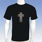 CROSS Sound Activated Light UP LED Flashing T Shirt Rave Dance Party 