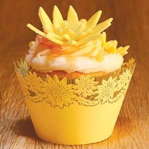   Orchid Daisies Cupcake Wrapper Canary(12 Pack)