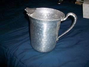 Hand Forged Everlast Metal Water Pitcher Hammered Aluminum 1014 7 