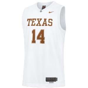 Nike Elite Texas Longhorns #14 White Replica Basketball Jersey  