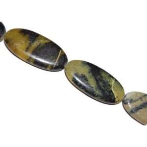 Yellow natural turquoise oval gemstone beads, 40x20mm, sold per 16 