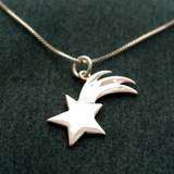   , 925 sterling silver necklace and shooting star pendant charm