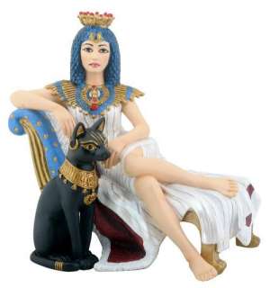   Cleopatra with Bastet Figurine Statue Ancient Egypt Queen Goddess Cat