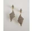 socheec silver pave diamond leaf earrings