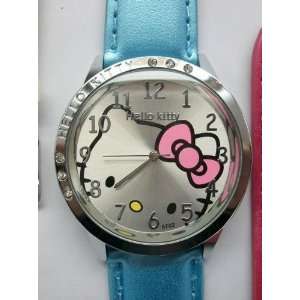Cute Crystal Diamond Hello Kitty Style Watch,Baby Blue(With our KT 
