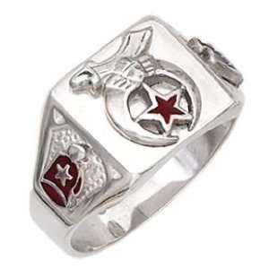   Sterling Silver Masonic Freemason Shrine Ring (Size 10.5) Jewelry