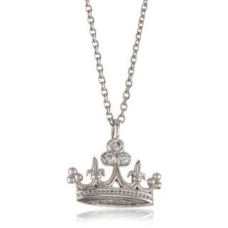 KC Designs Trinkets Diamond 14k White Gold Crown Pendant, 16 