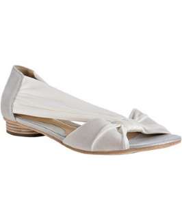 Fendi silver metallic suede banded detail flat sandals   up to 