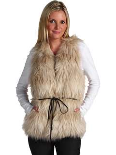 Juicy Couture Polar Vest W/ Leather Belt (Faux Fur)    