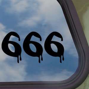  Bloody 666 Satanic Number Of The Beast Black Decal Sticker 