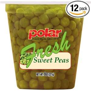 MW Polar Foods Fresh Sweet Peas, 8 Ounce Containers (Pack of 12 