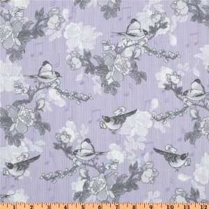  44 Wide Song Bird Birds Lavender Fabric By The Yard 