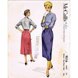   9516 Sewing Pattern Misses Slim Skirt Waist 26 Arts, Crafts & Sewing