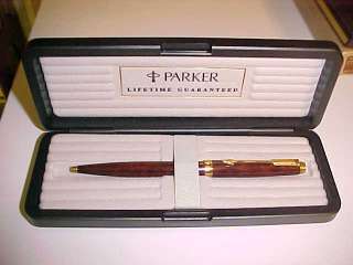 PARKER 75 BROWN LAQUE & GOLD BALLPOINT PEN NEW IN BOX  
