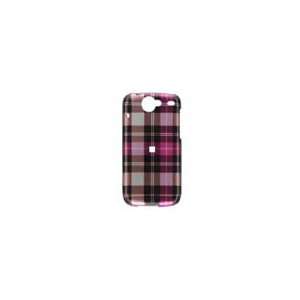 Htc Nexus One G5 (HTC One) Crystal Hot Pink Check Cell Phone Snap on 