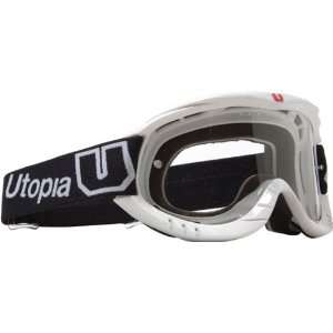  Utopia Slayer MX Motocross Goggles White Strap With Clear 