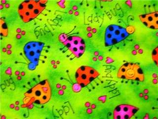 New Ladybug Fabric BTY Green Insect Bug  