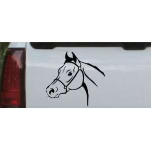 Black 14in X 15.1in    Horse Head Animals Car Window Wall Laptop Decal 