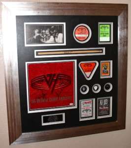 Van Halen SIGNED Framed CARNAL LP record PSA DNA COA drumstick guitar 