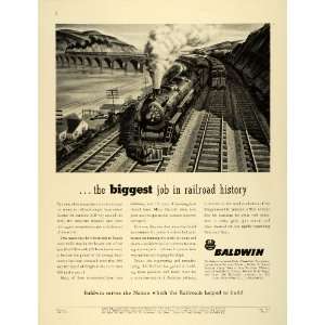  1942 Ad Baldwin Locomotive Train Railroad Ships WWII War Production 