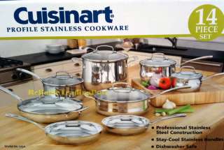 Cuisinart 14 pc Stainless Pots & Pans Cookware Set NEW  