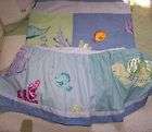 kidsline blue green fish sea life crib dust ruffle skirt and valance 
