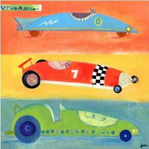  Vroom Vroom Race Cars Canvas Reproduction