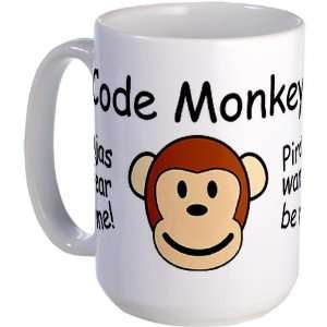  Code Monkey Pirate Large Mug by  Kitchen 