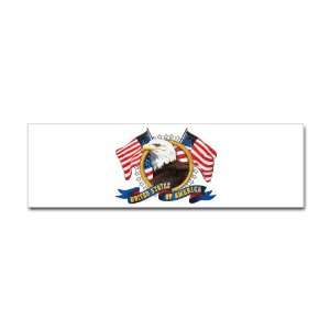   Bumper Sticker Bald Eagle Emblem with US Flag 