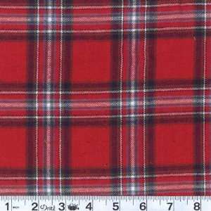   Yarn Dyed Flannel Plaid Red Fabric By The Yard Arts, Crafts & Sewing