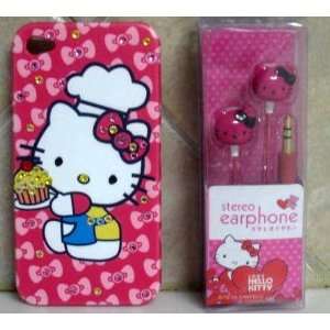  HELLO KITTY IPHONE CASE IPHONE 4G CASE W/ EARBUDS SET 