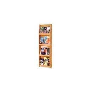  Wooden Mallet Light Oak Literature Display   12 Pocket 