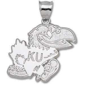  University of Kansas Jayhawk Giant Pendant (Silver 