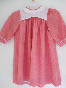 Girls Lavender Blue Dress Red And White Enbroide 4T  