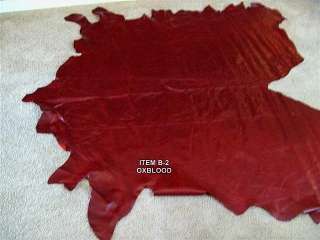 B2 Leather Cow Hide Hides Upholstery Fabric 38 Oxblood Red  