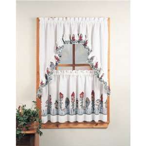   Birdhouse Window Country Curtain Tier Set   36 In