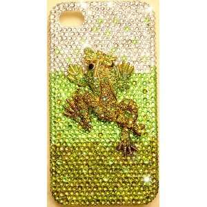 3D GREEN FROG Crystal Case for iPhone 4S & 4 Verizon AT&T Sprint Bling 