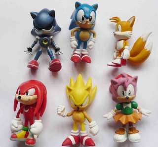 lot 6 pcs sega Sonic The Hedgehog Classics Collection Mini Figures 