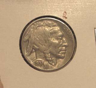 1937D BUFFALO NICKEL ABOUT UNCIRCULATED TO UNCIRCULATED  
